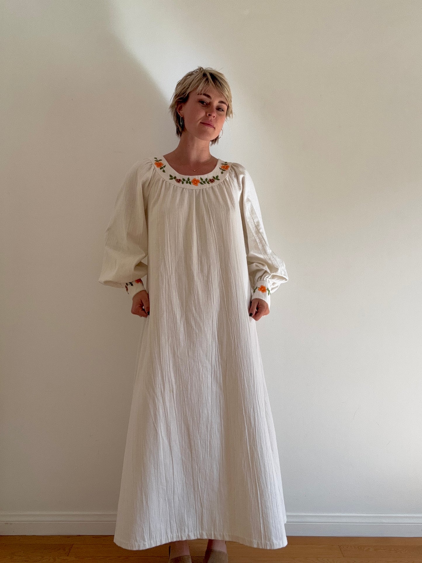 The Maria 1970s Embroidered Dress