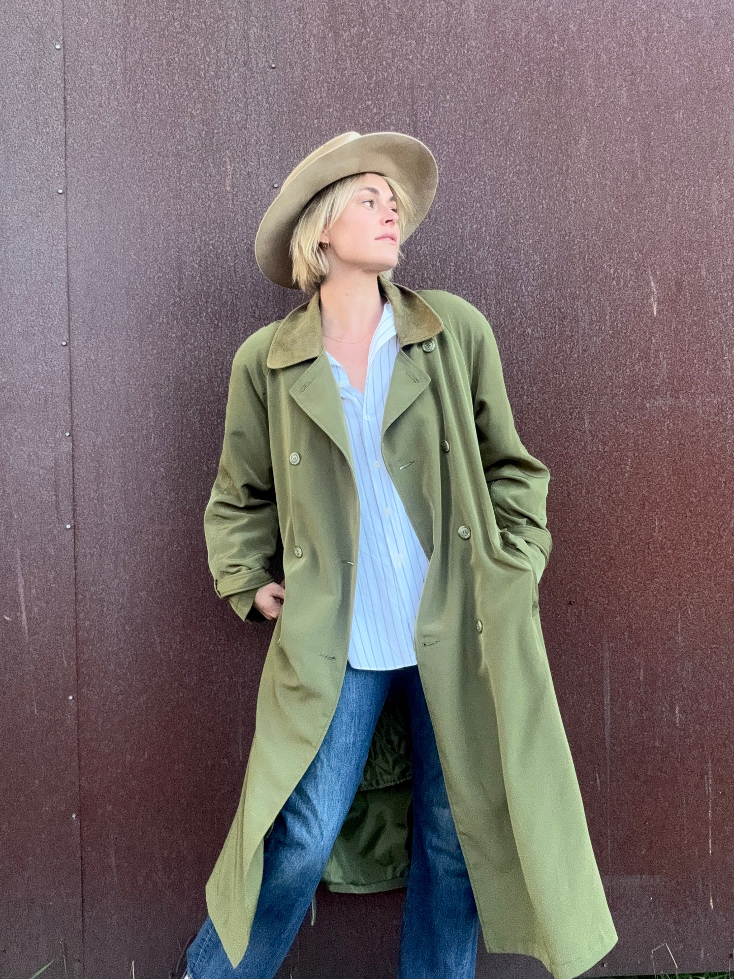 The Portia Leather-Trimmed Trench