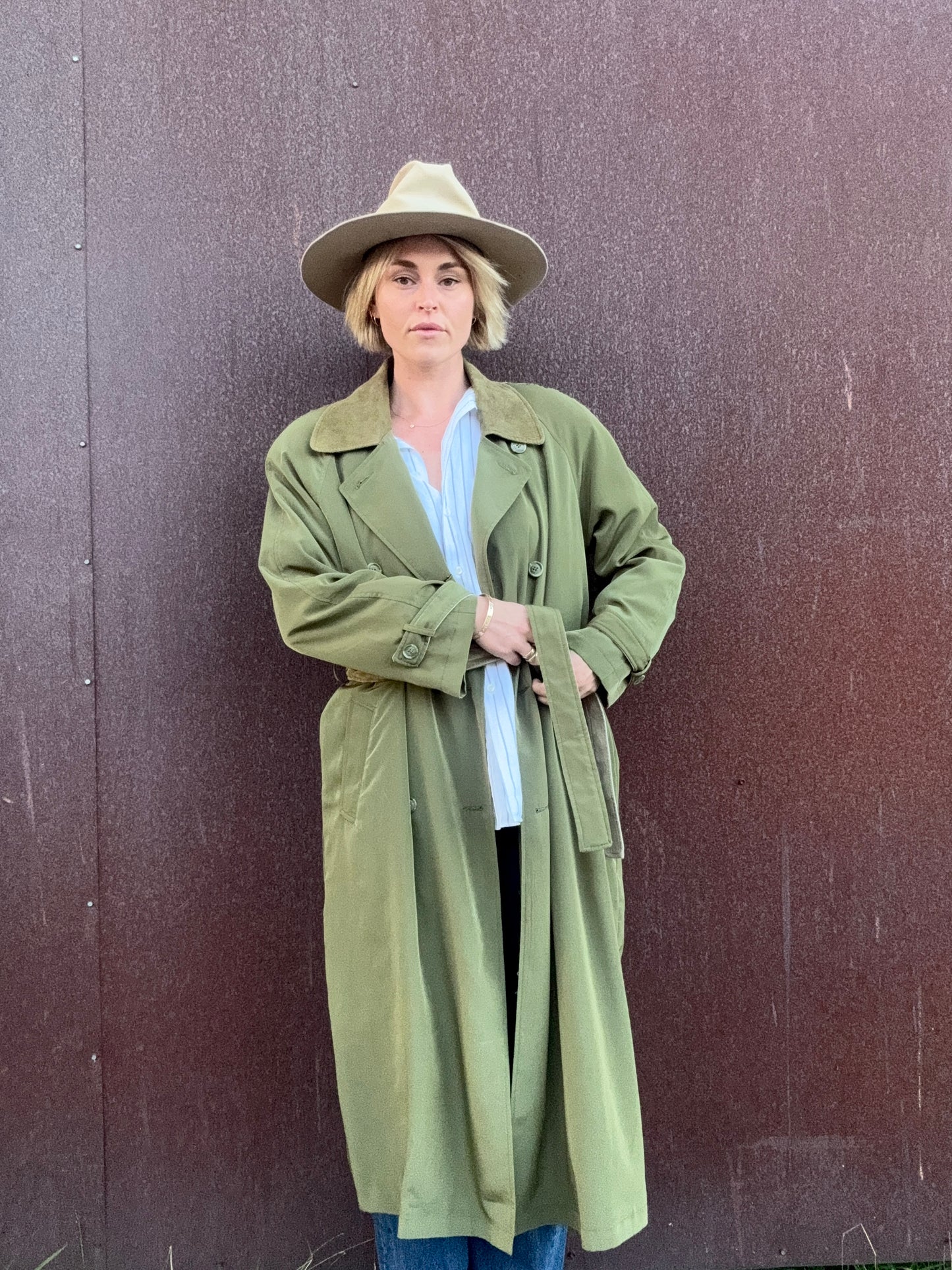 The Portia Leather-Trimmed Trench