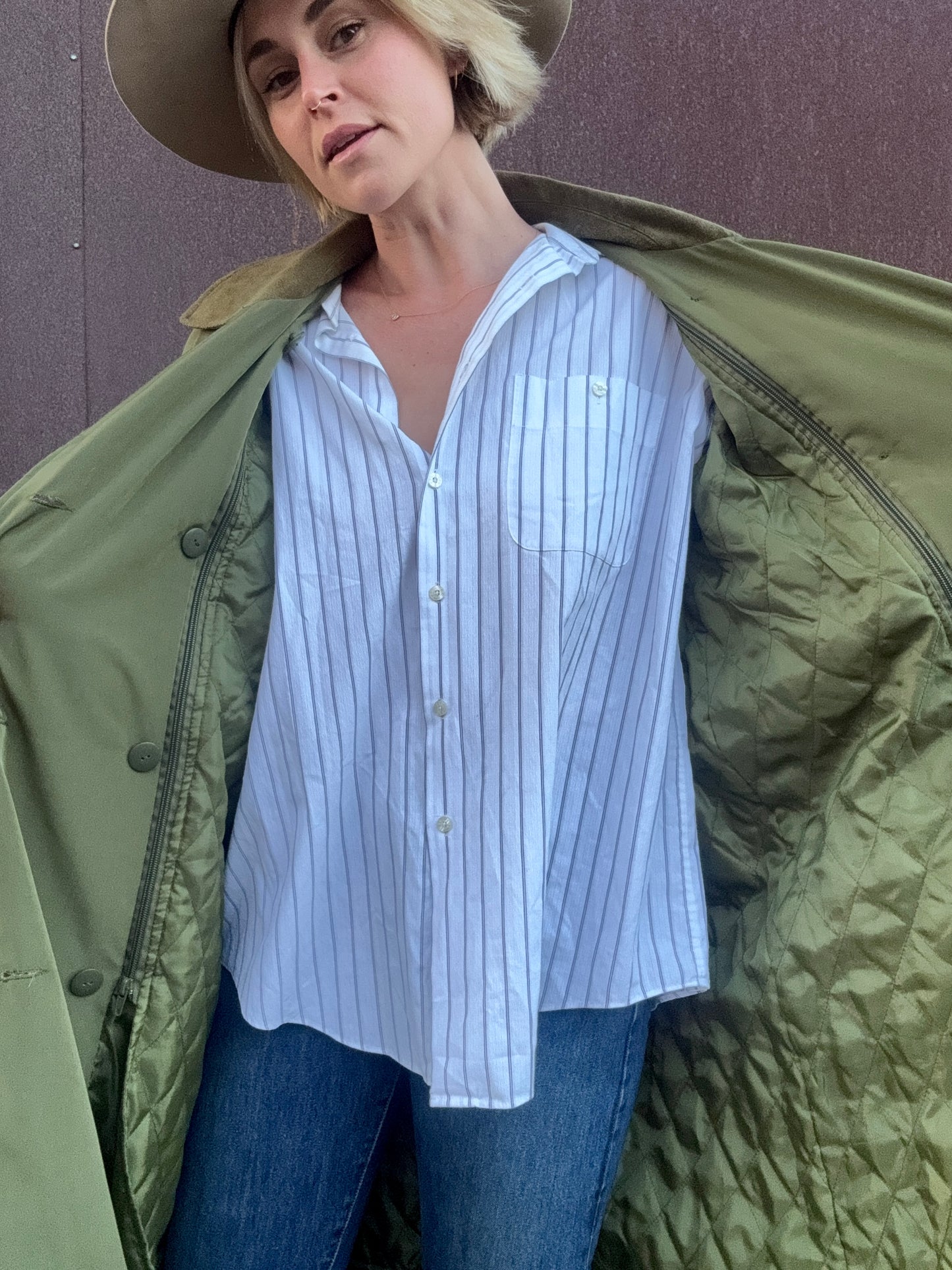 The Portia Leather-Trimmed Trench