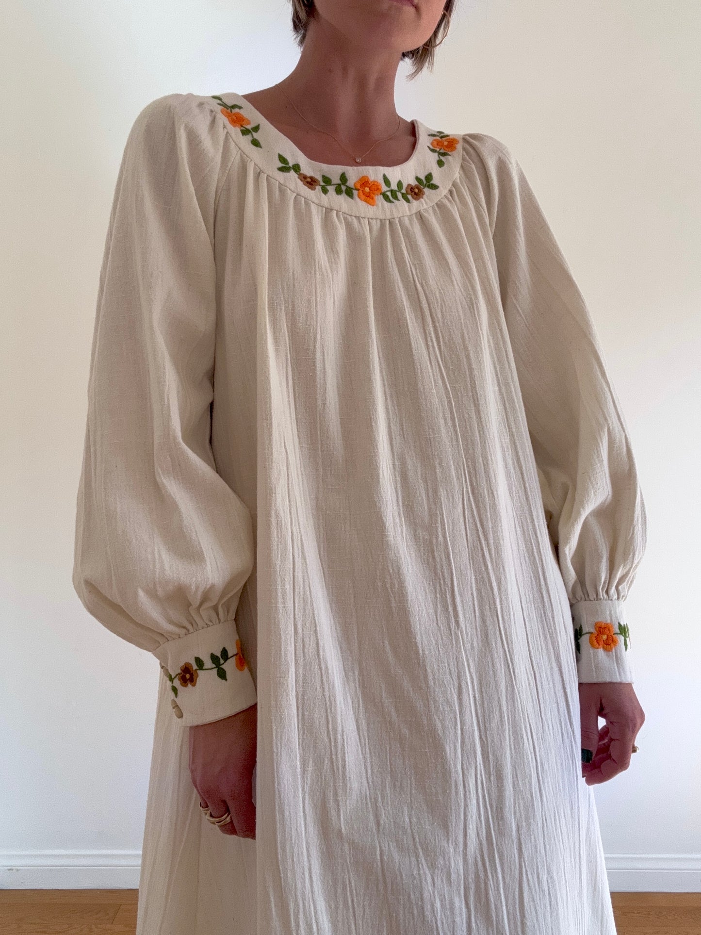 The Maria 1970s Embroidered Dress