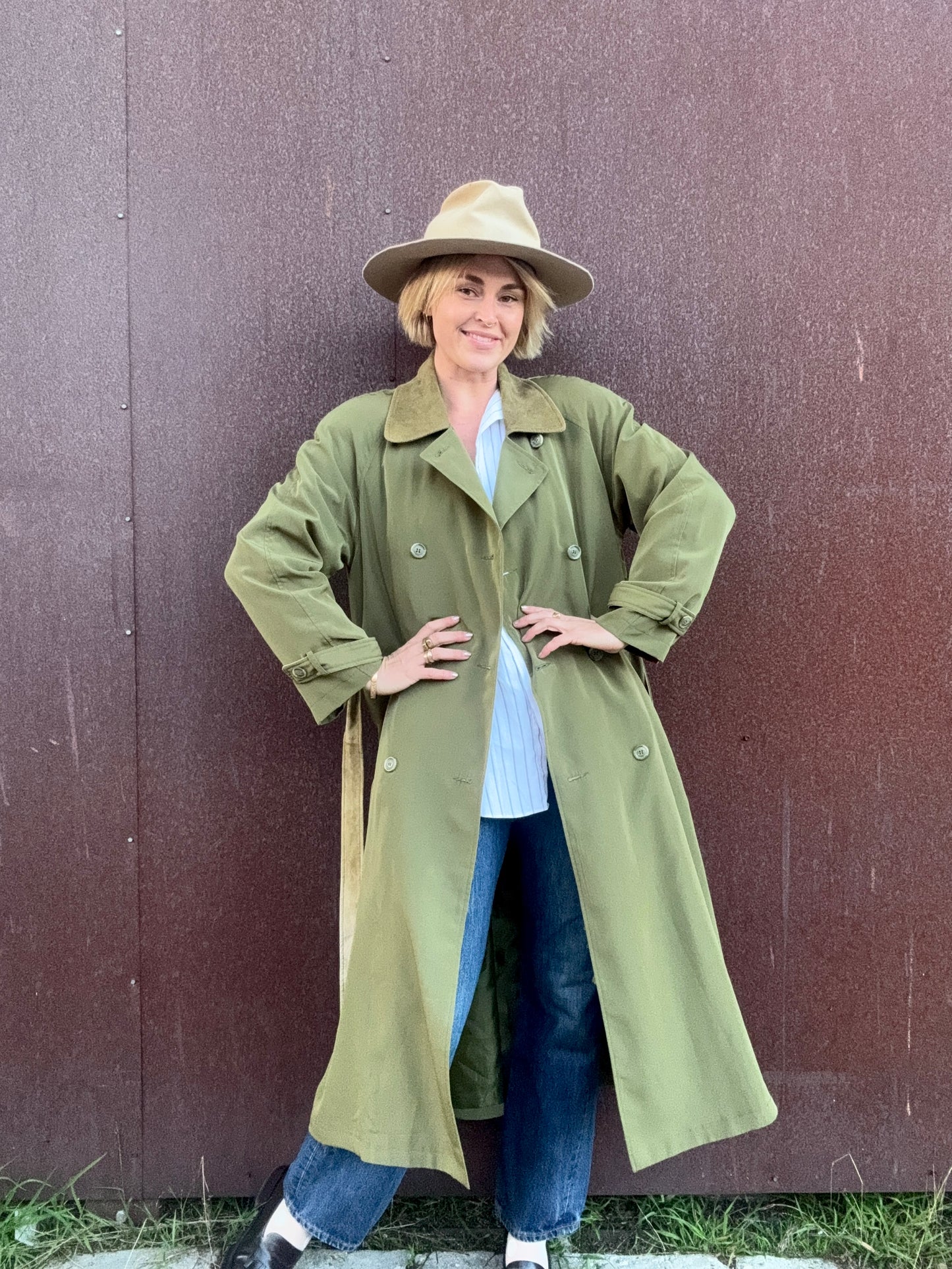 The Portia Leather-Trimmed Trench