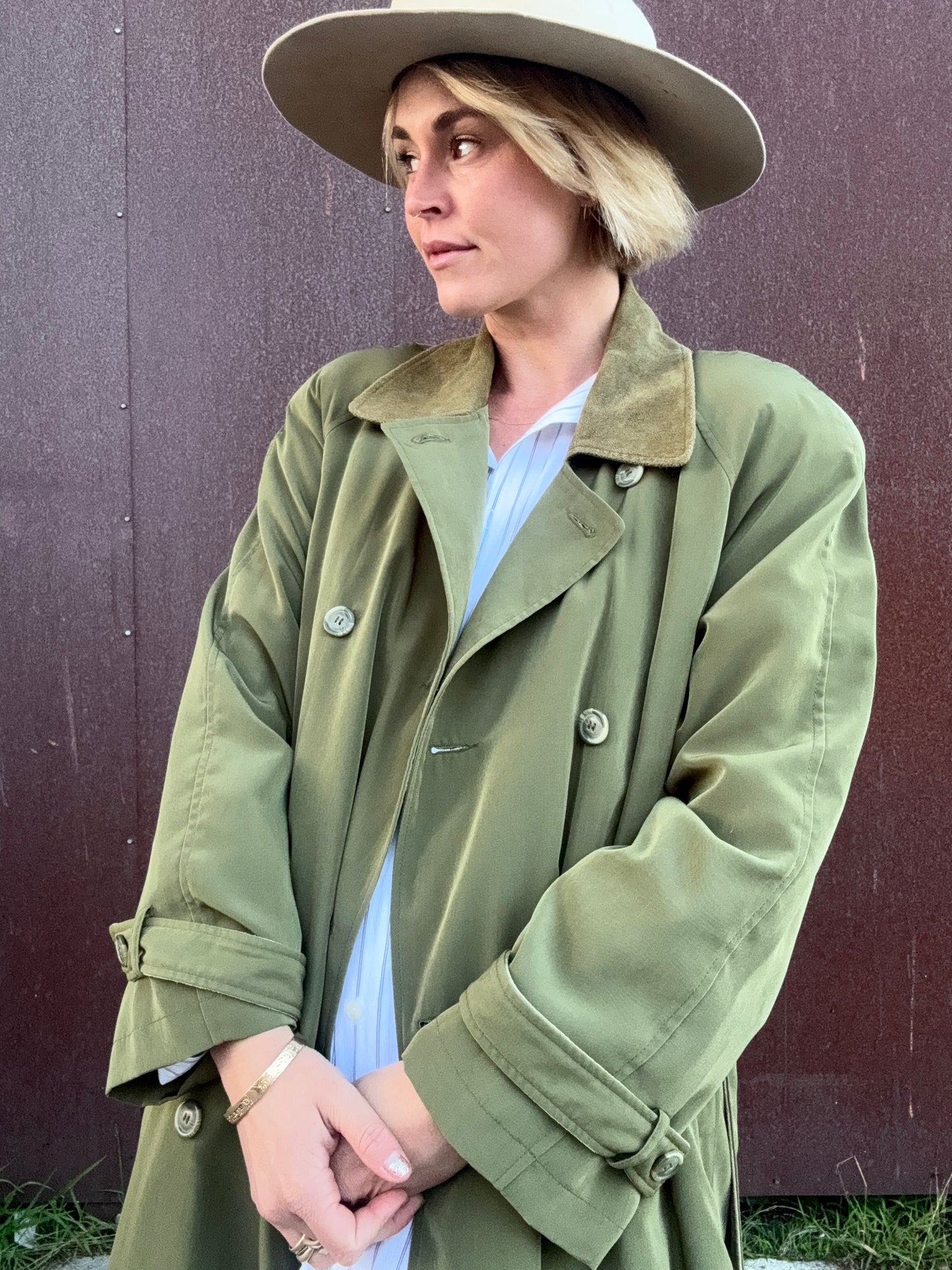 The Portia Leather-Trimmed Trench