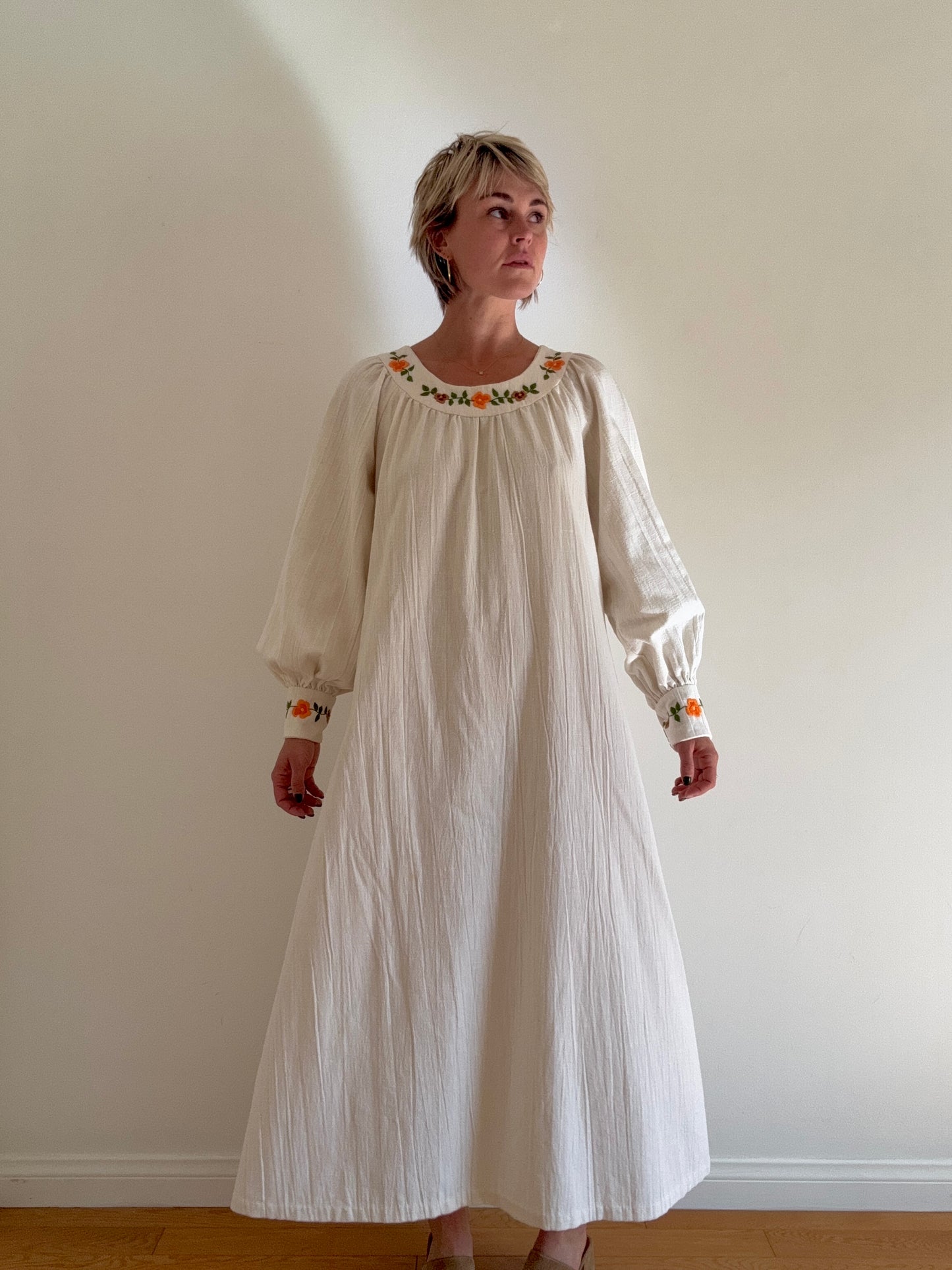 The Maria 1970s Embroidered Dress