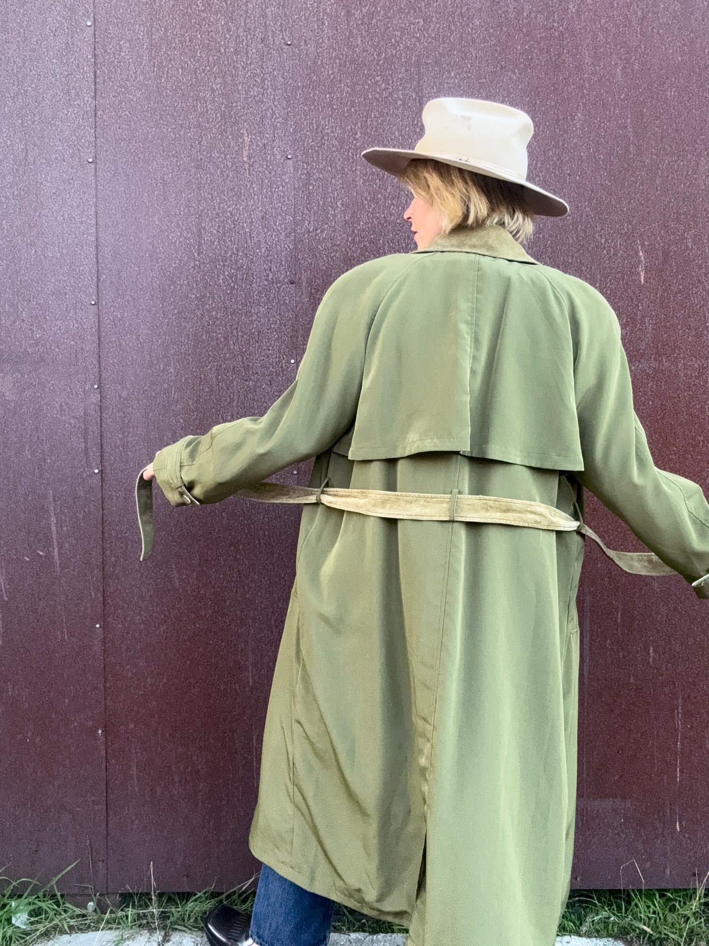 The Portia Leather-Trimmed Trench