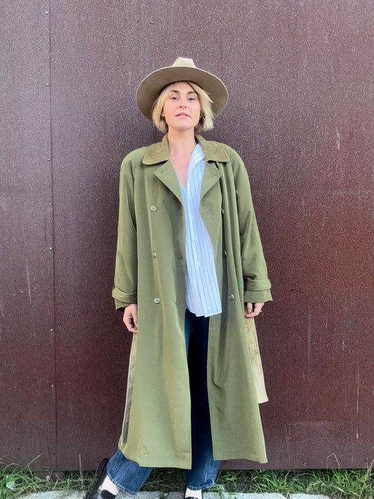 The Portia Leather-Trimmed Trench