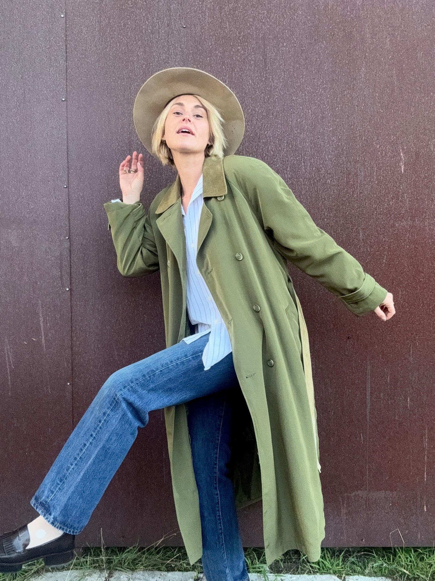 The Portia Leather-Trimmed Trench