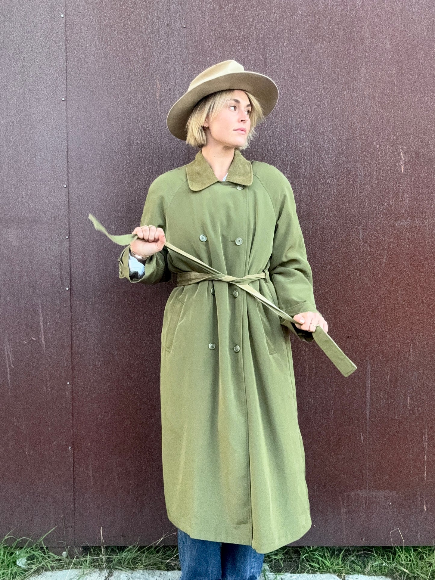 The Portia Leather-Trimmed Trench