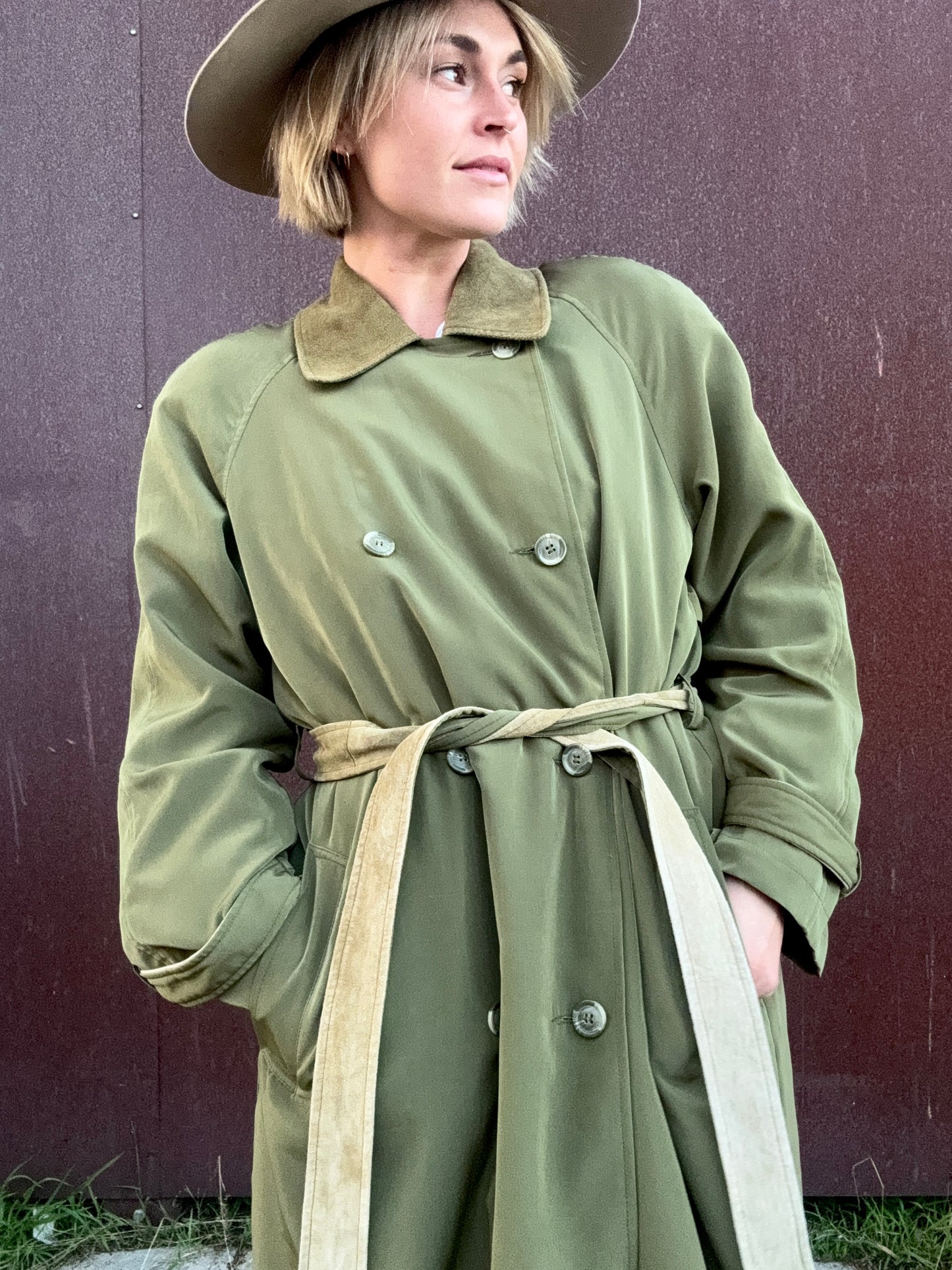 The Portia Leather-Trimmed Trench