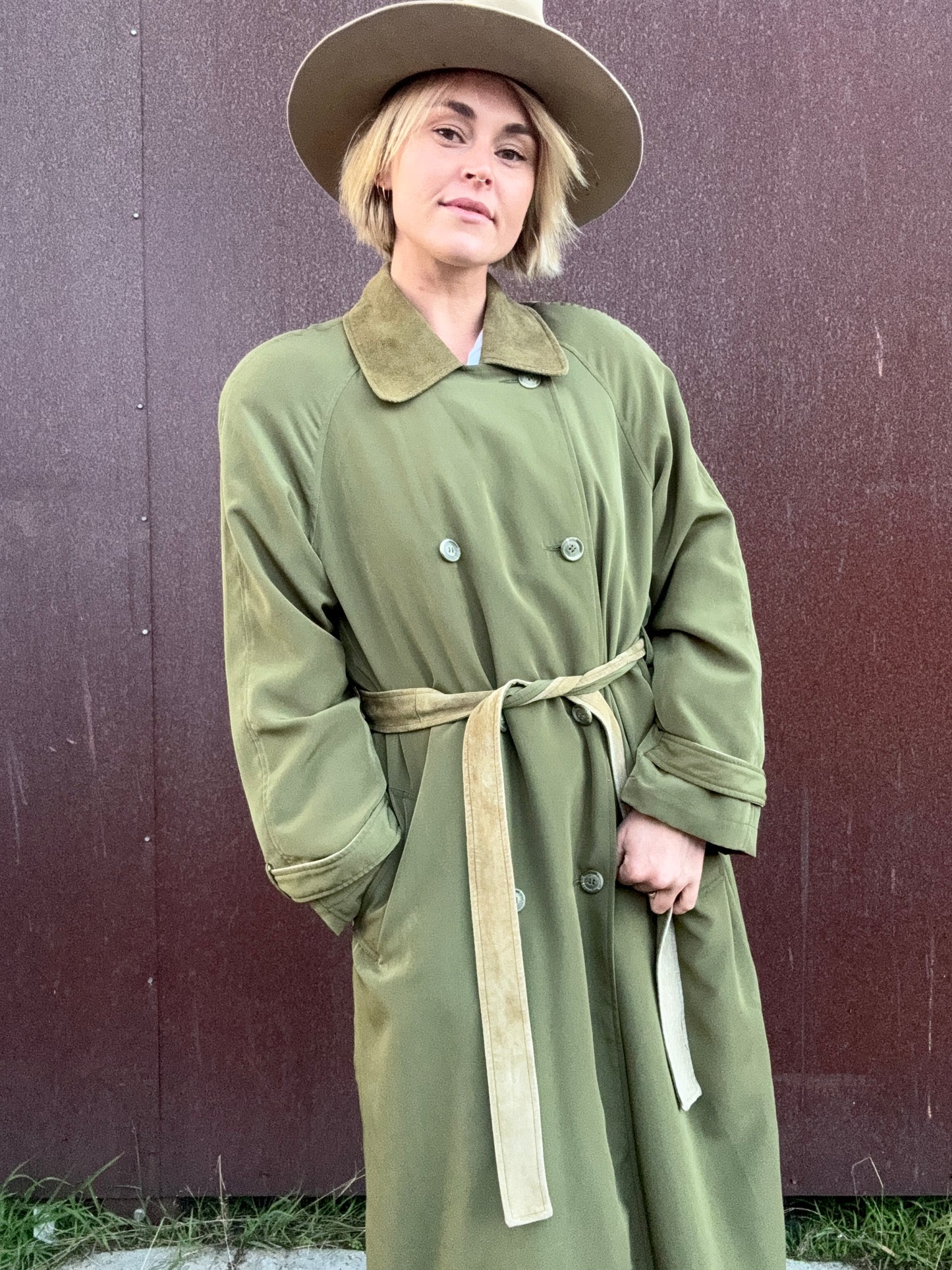 The Portia Leather-Trimmed Trench