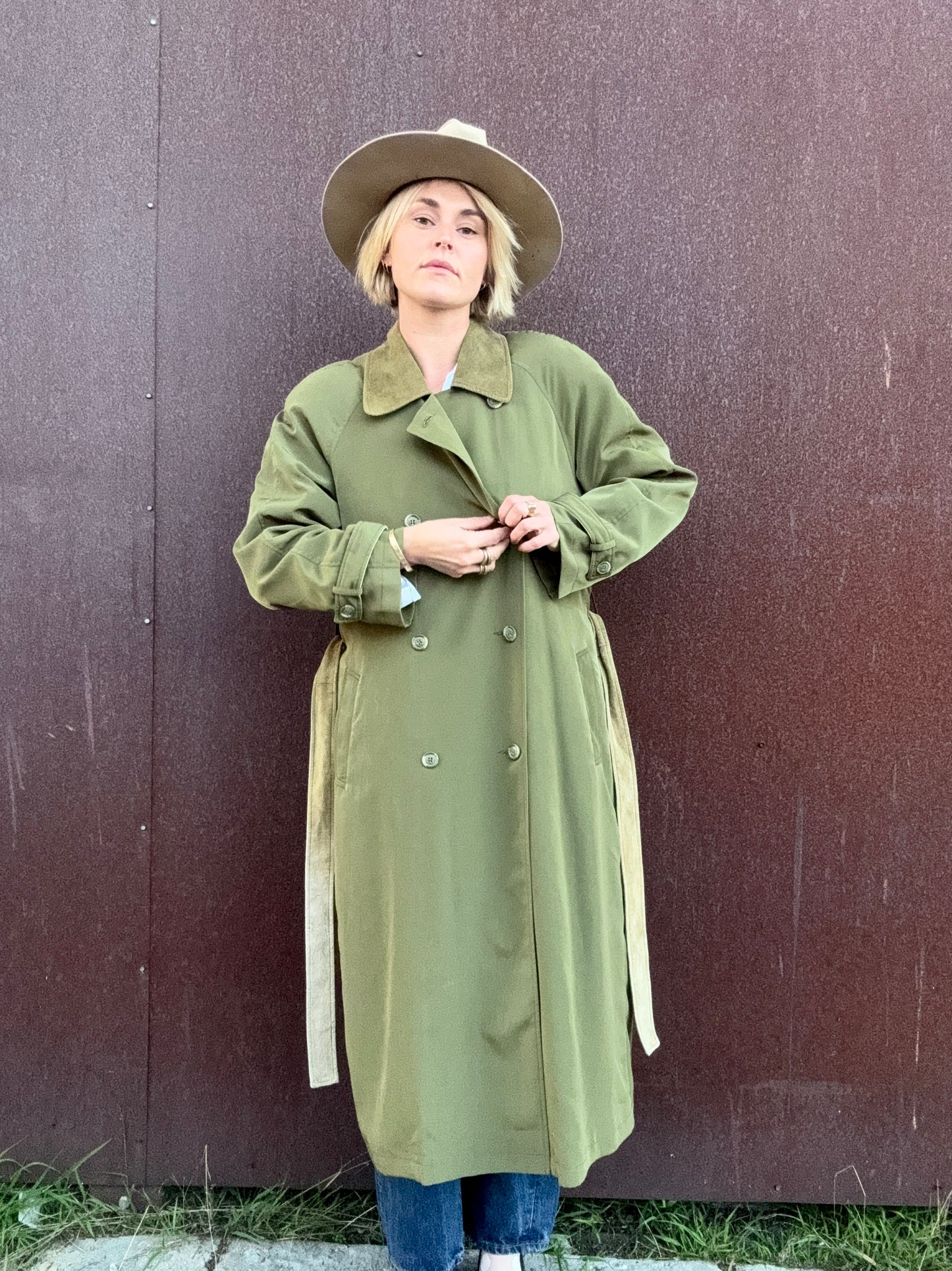 The Portia Leather-Trimmed Trench