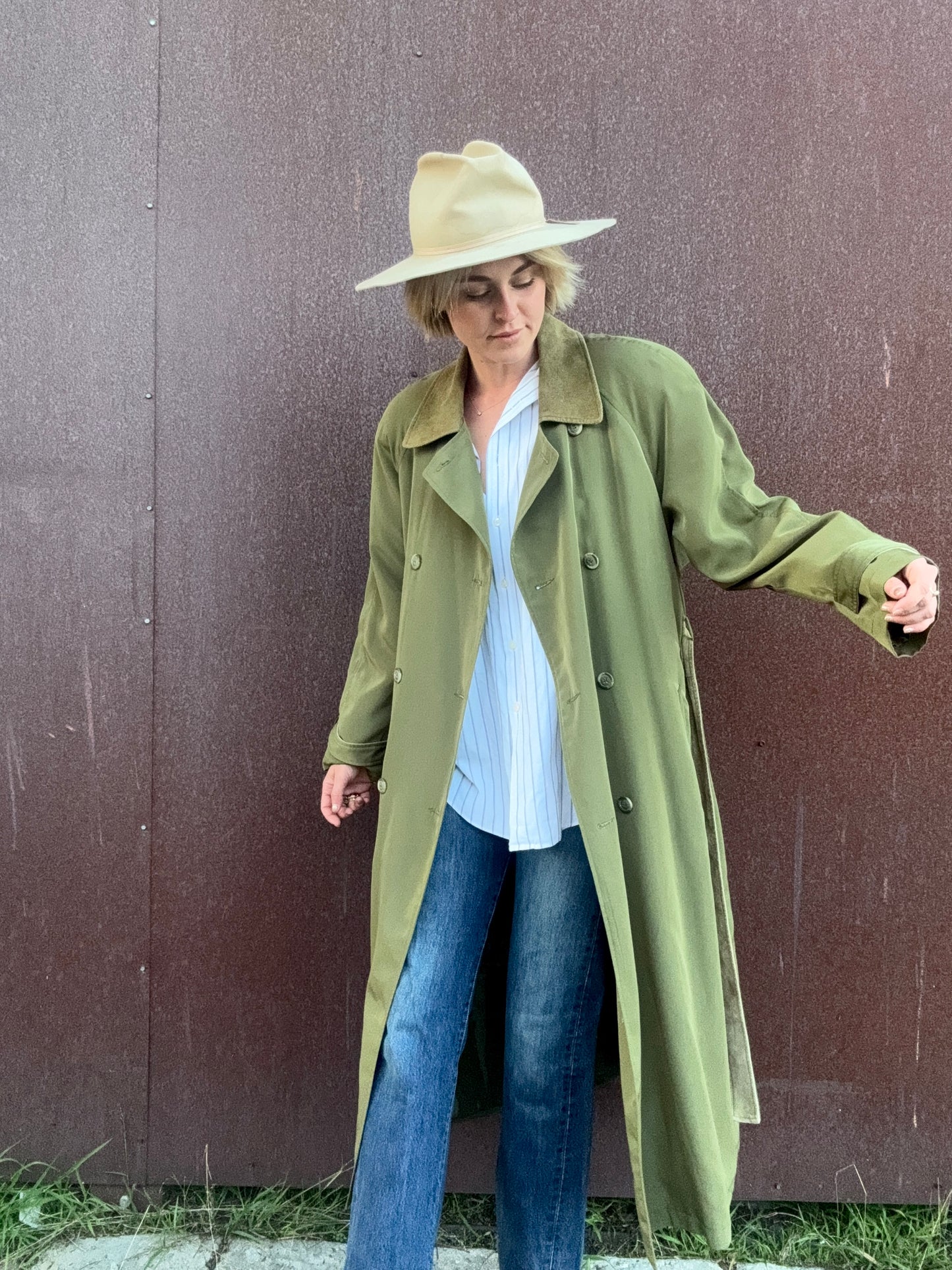 The Portia Leather-Trimmed Trench