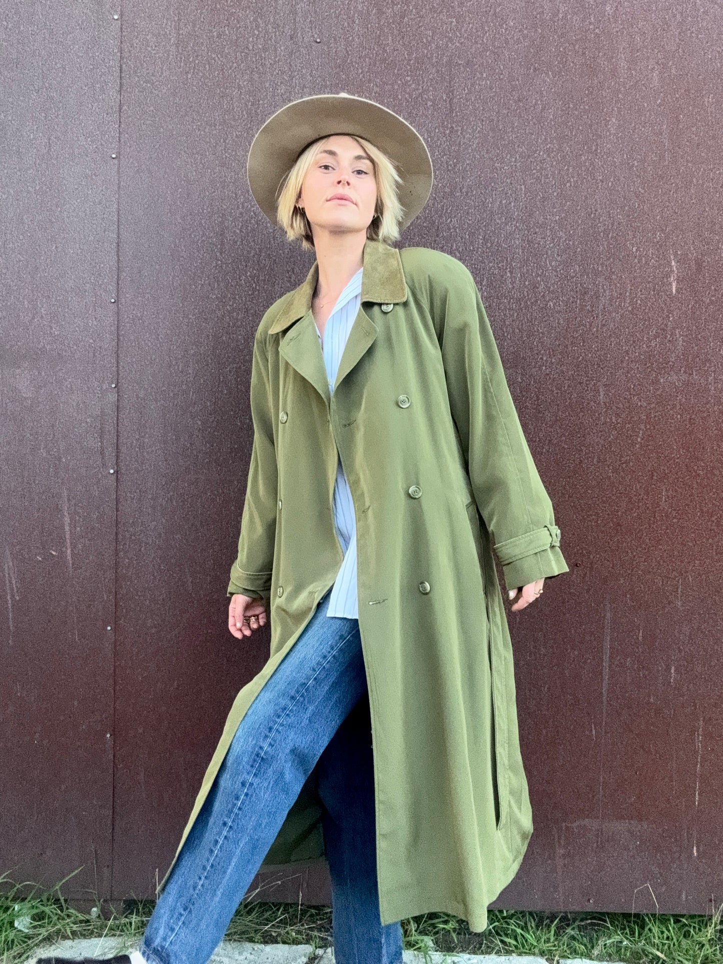 The Portia Leather-Trimmed Trench