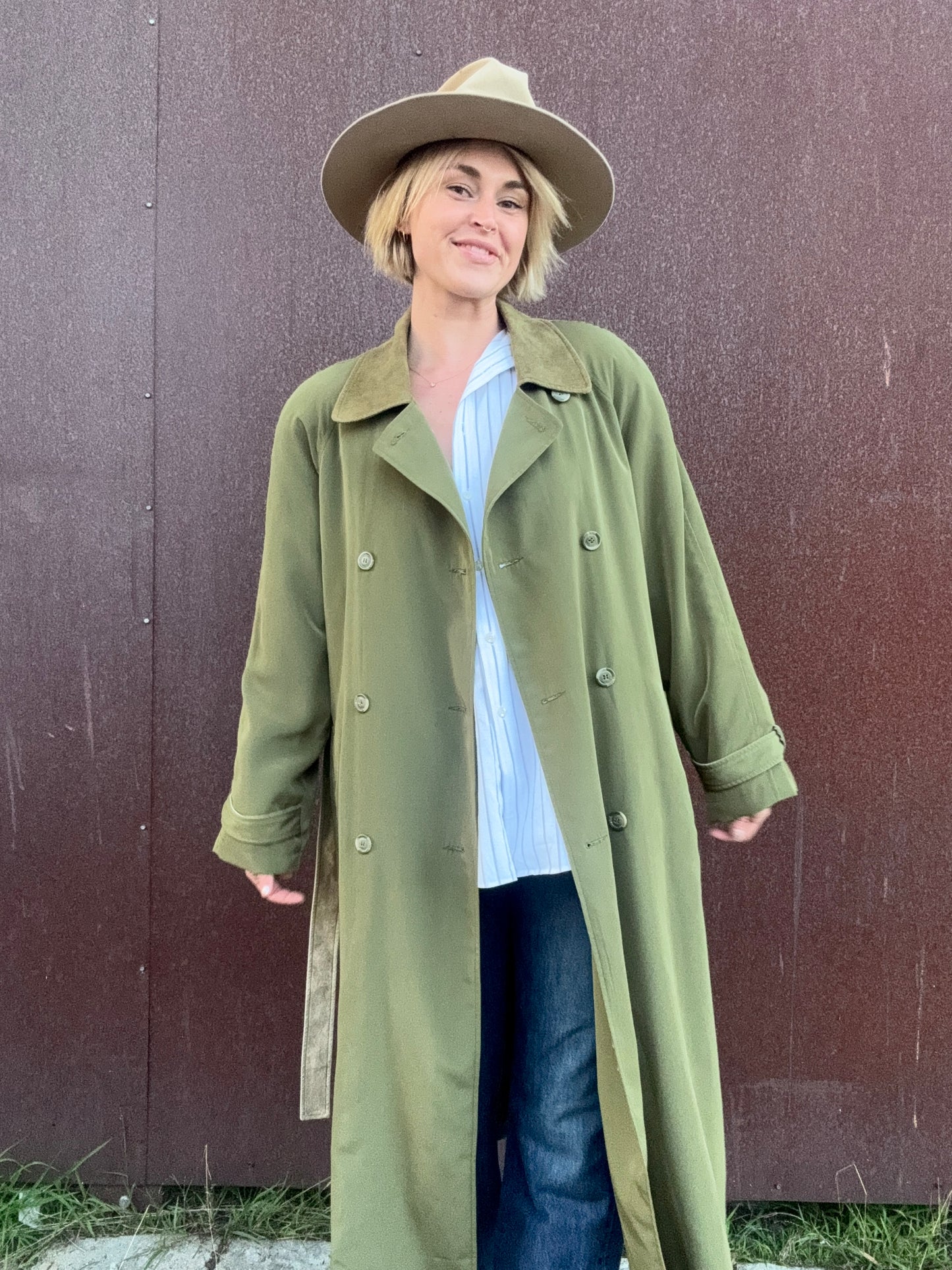 The Portia Leather-Trimmed Trench