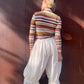The Lorenza 1990s Striped Turtleneck