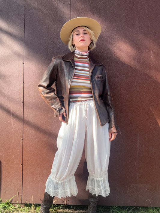 The Lara 1940s Leather Moto Jacket