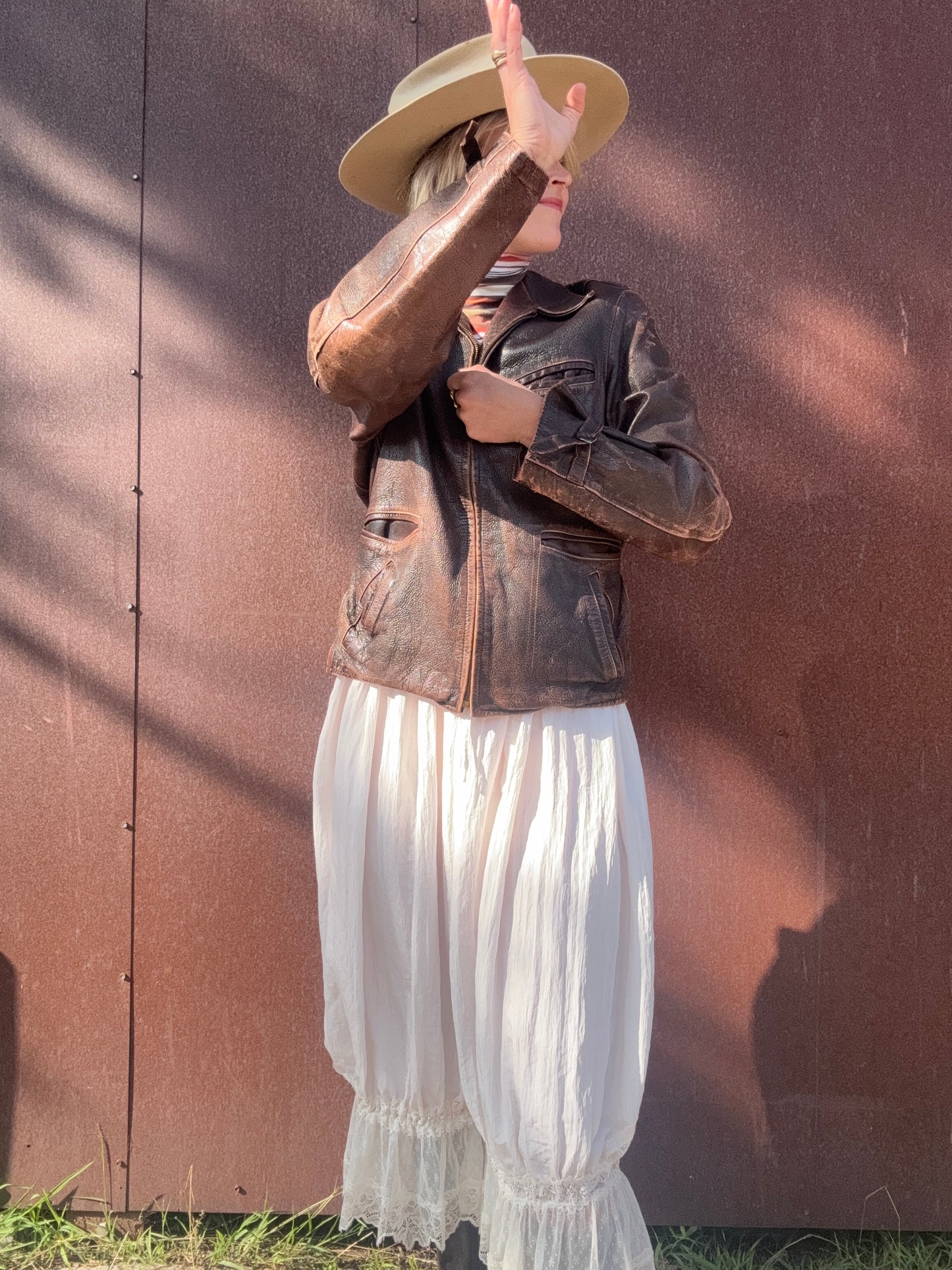 The Lara 1940s Leather Moto Jacket