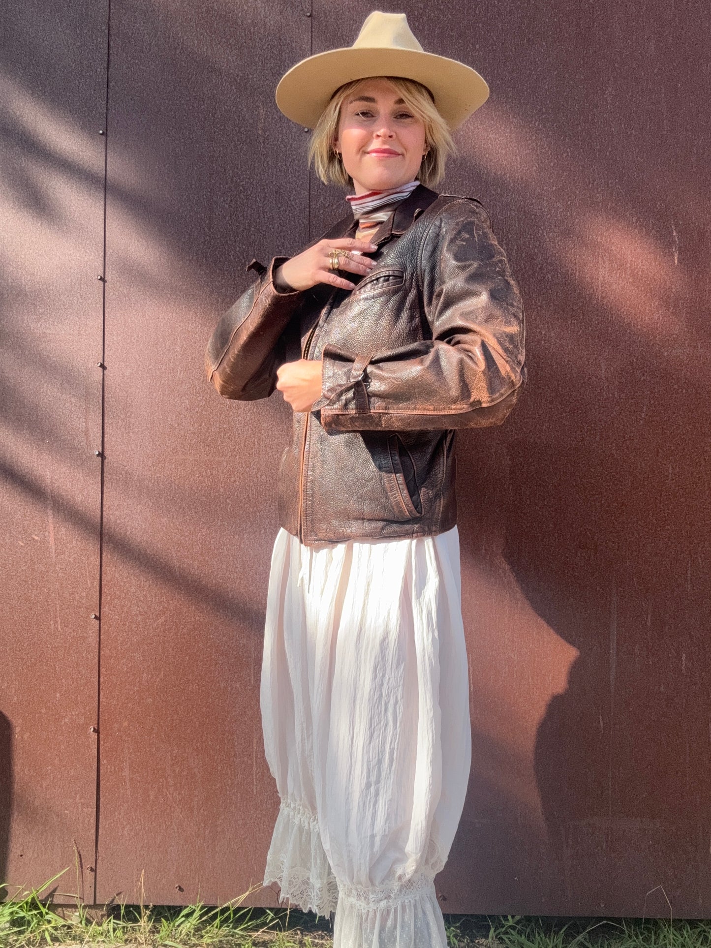 The Lara 1940s Leather Moto Jacket