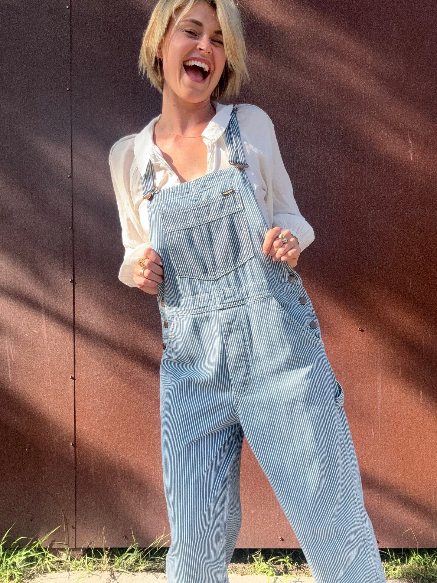 The Wrangler Pinstriped Overalls
