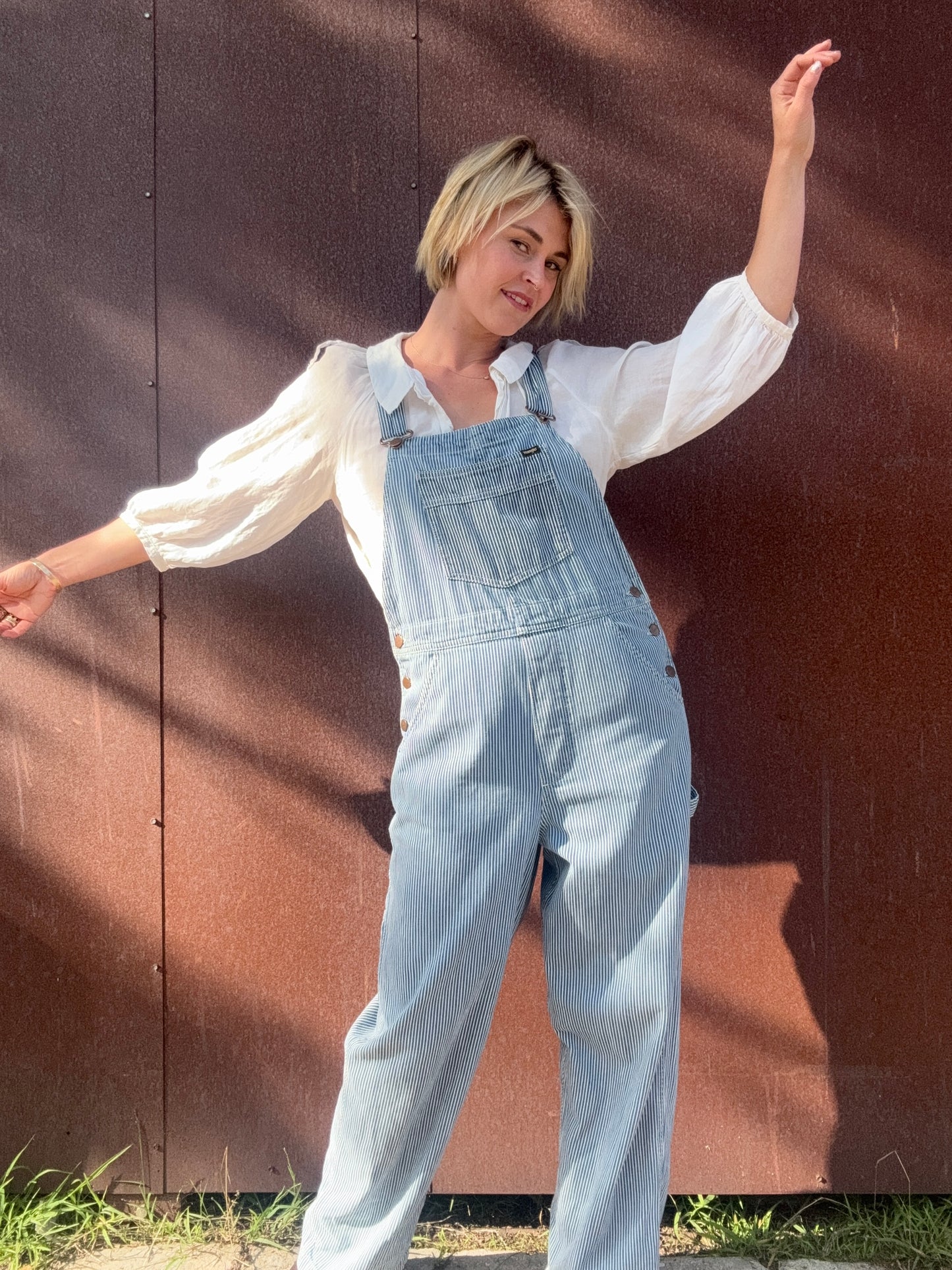 The Wrangler Pinstriped Overalls