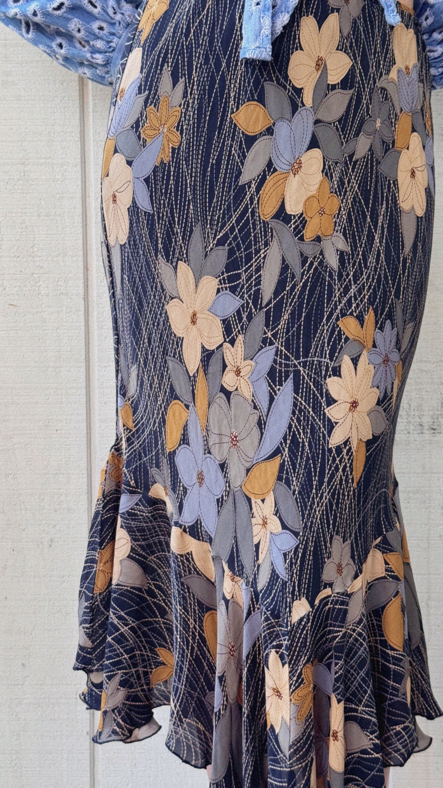 The Lucienne 1990s Silk Skirt