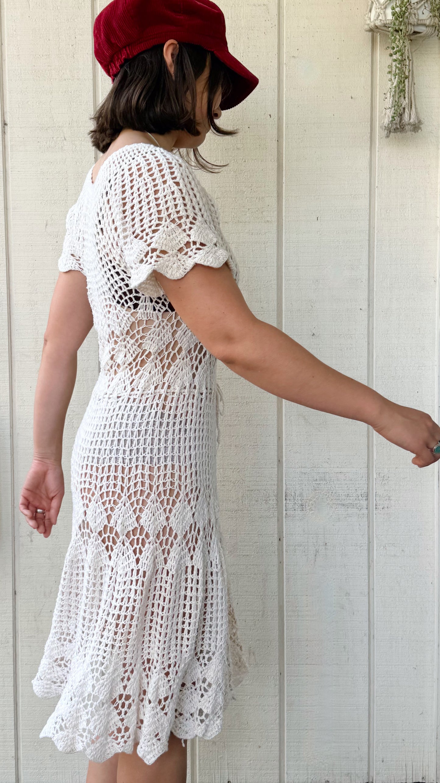 The Evangeline 1970s Crochet Dress