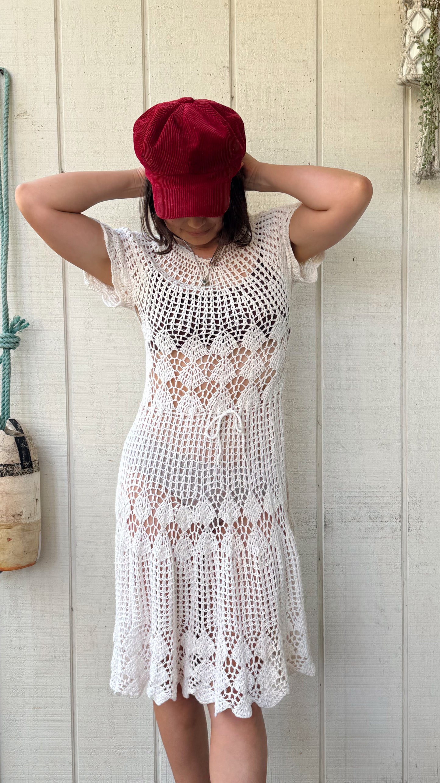 The Evangeline 1970s Crochet Dress