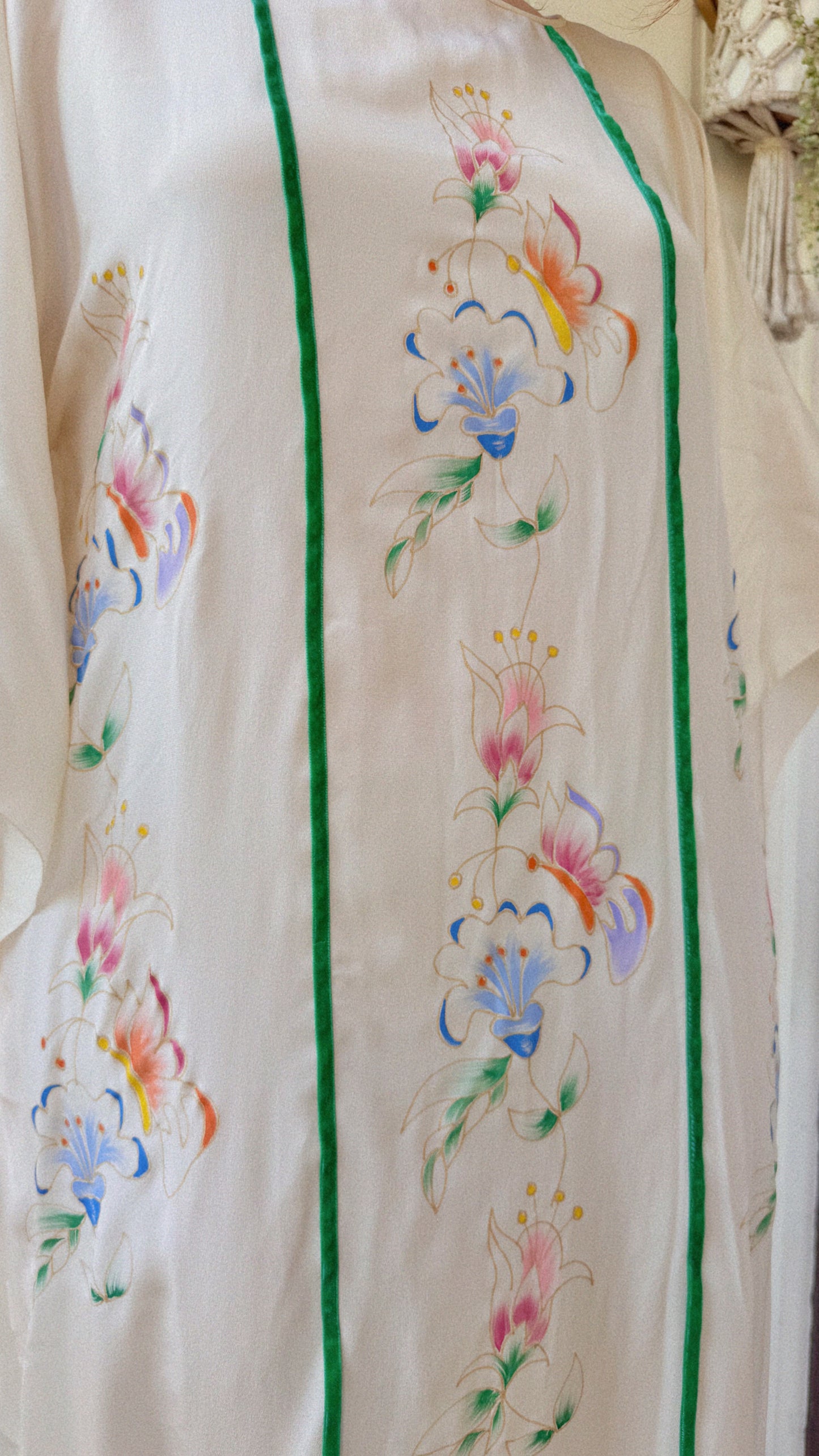The Helene 1970s Handpainted Silk Kaftan