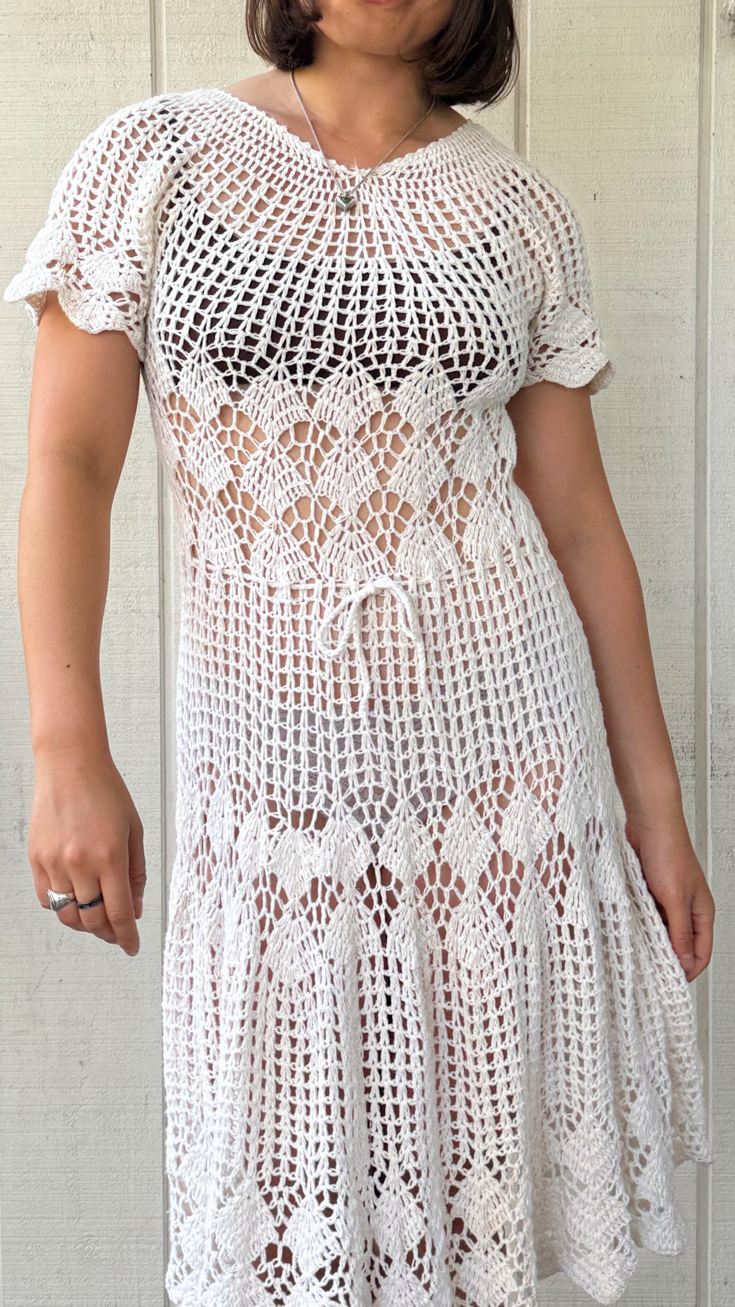 The Evangeline 1970s Crochet Dress