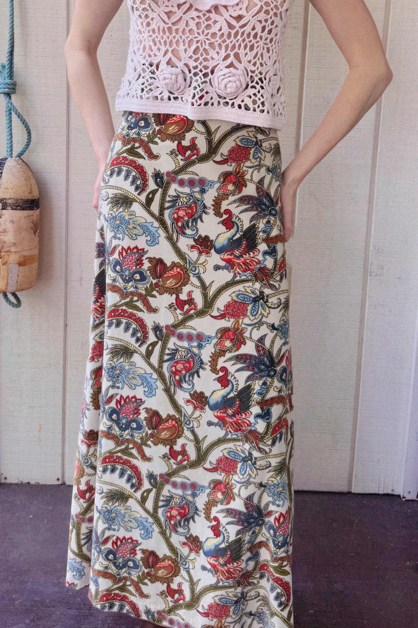 The Vera 1970s Handmade Velvet Maxi Skirt