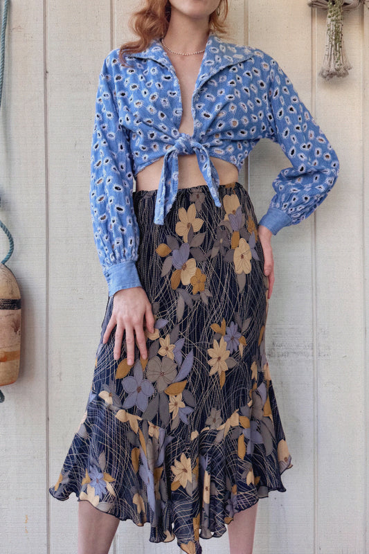 The Lucienne 1990s Silk Skirt