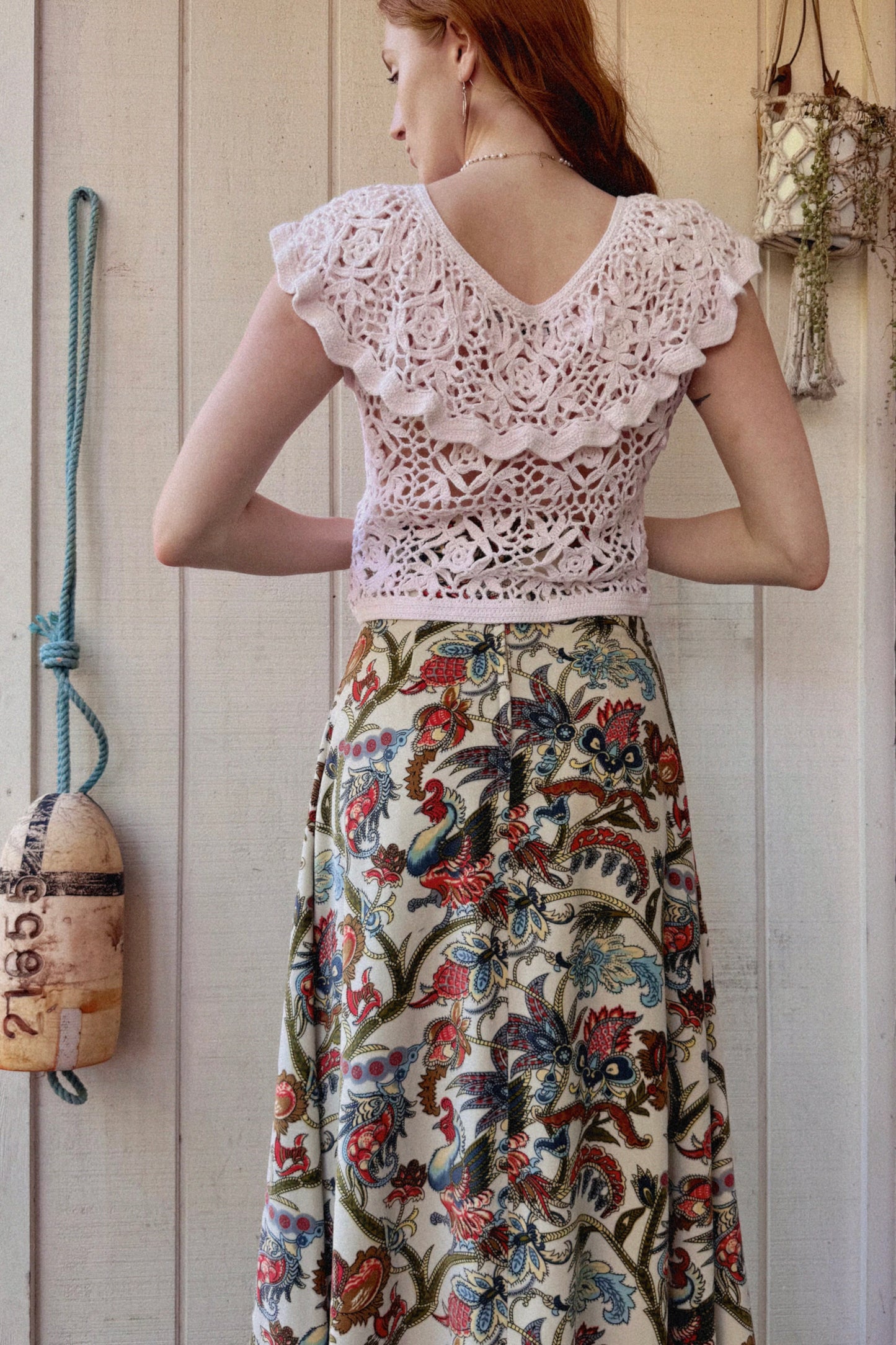 The Reese 1990s Ruffle Crochet Top