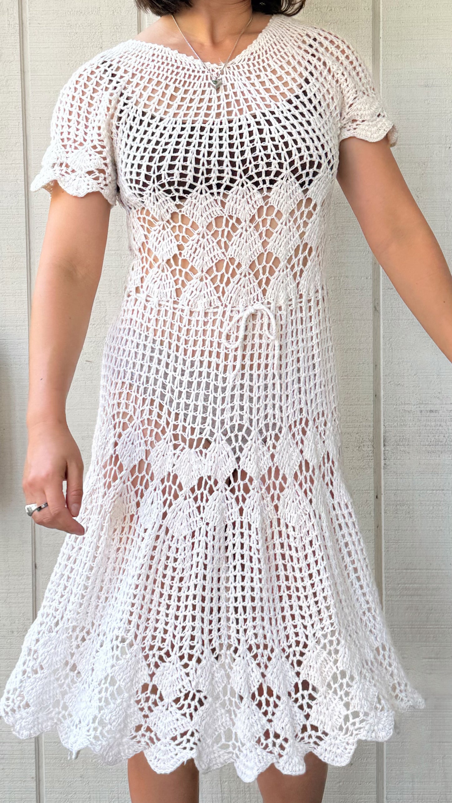 The Evangeline 1970s Crochet Dress