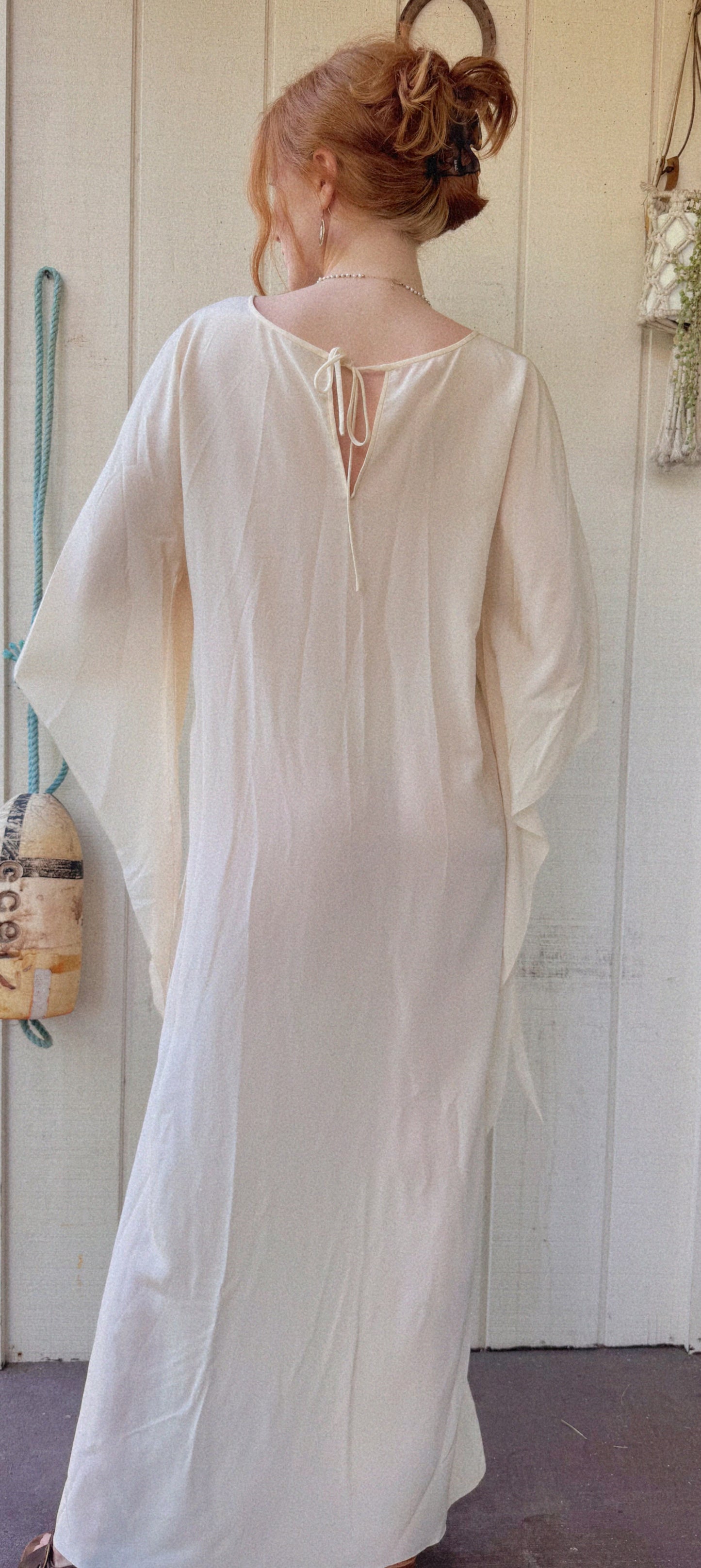 The Helene 1970s Handpainted Silk Kaftan