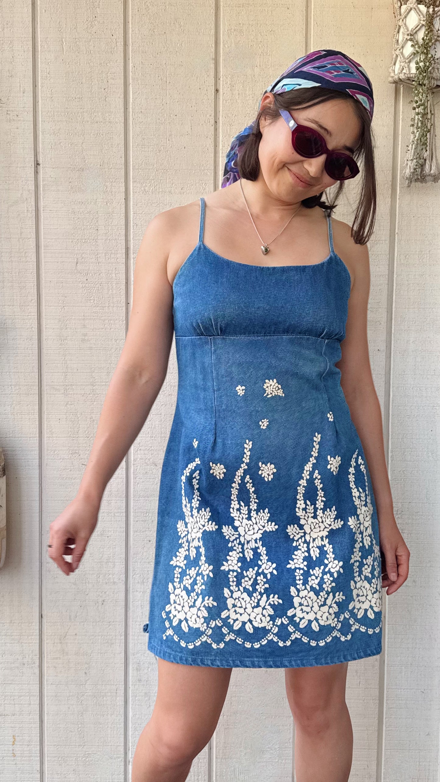 The Odette 1990s Denim Mini Dress