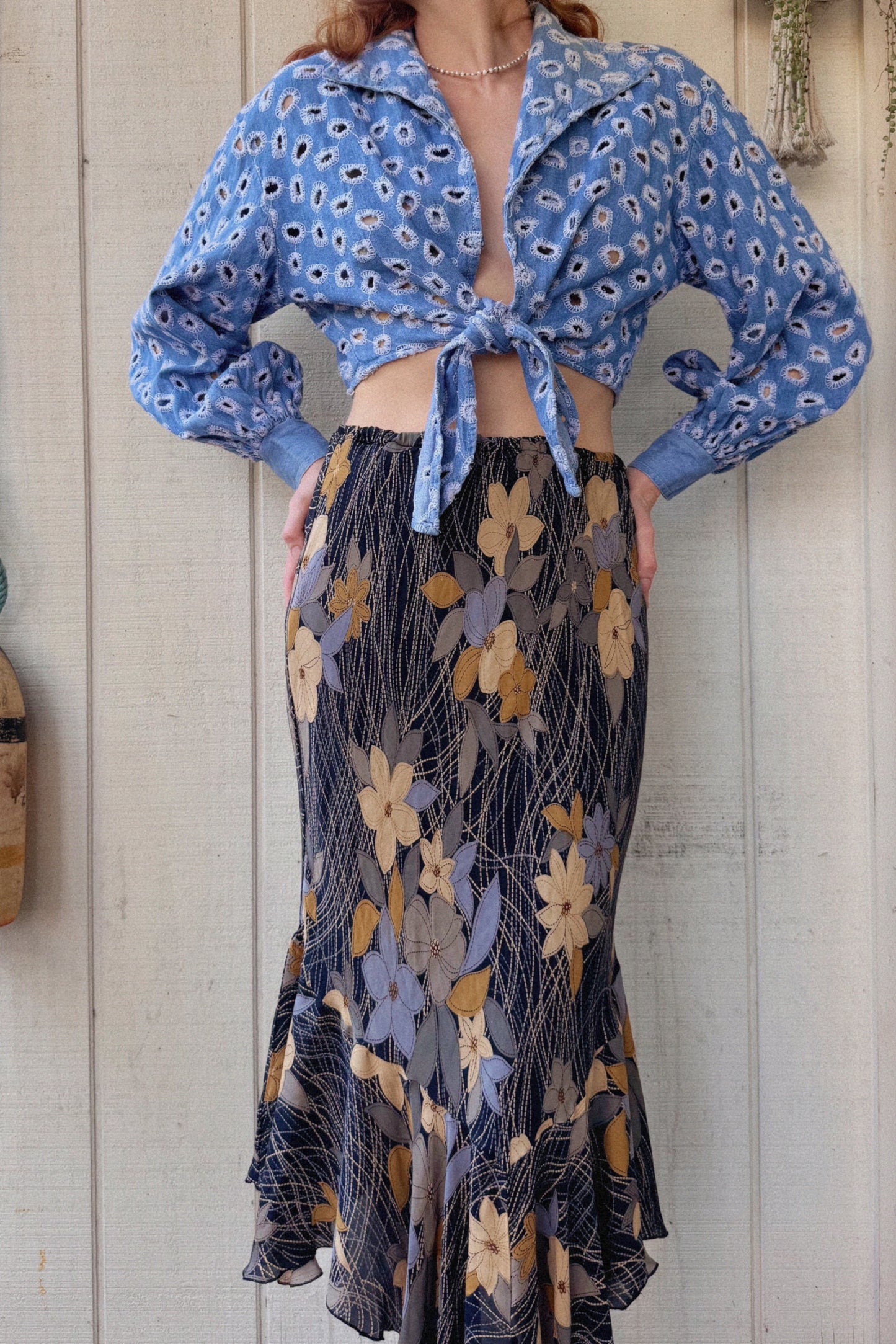 The Lucienne 1990s Silk Skirt