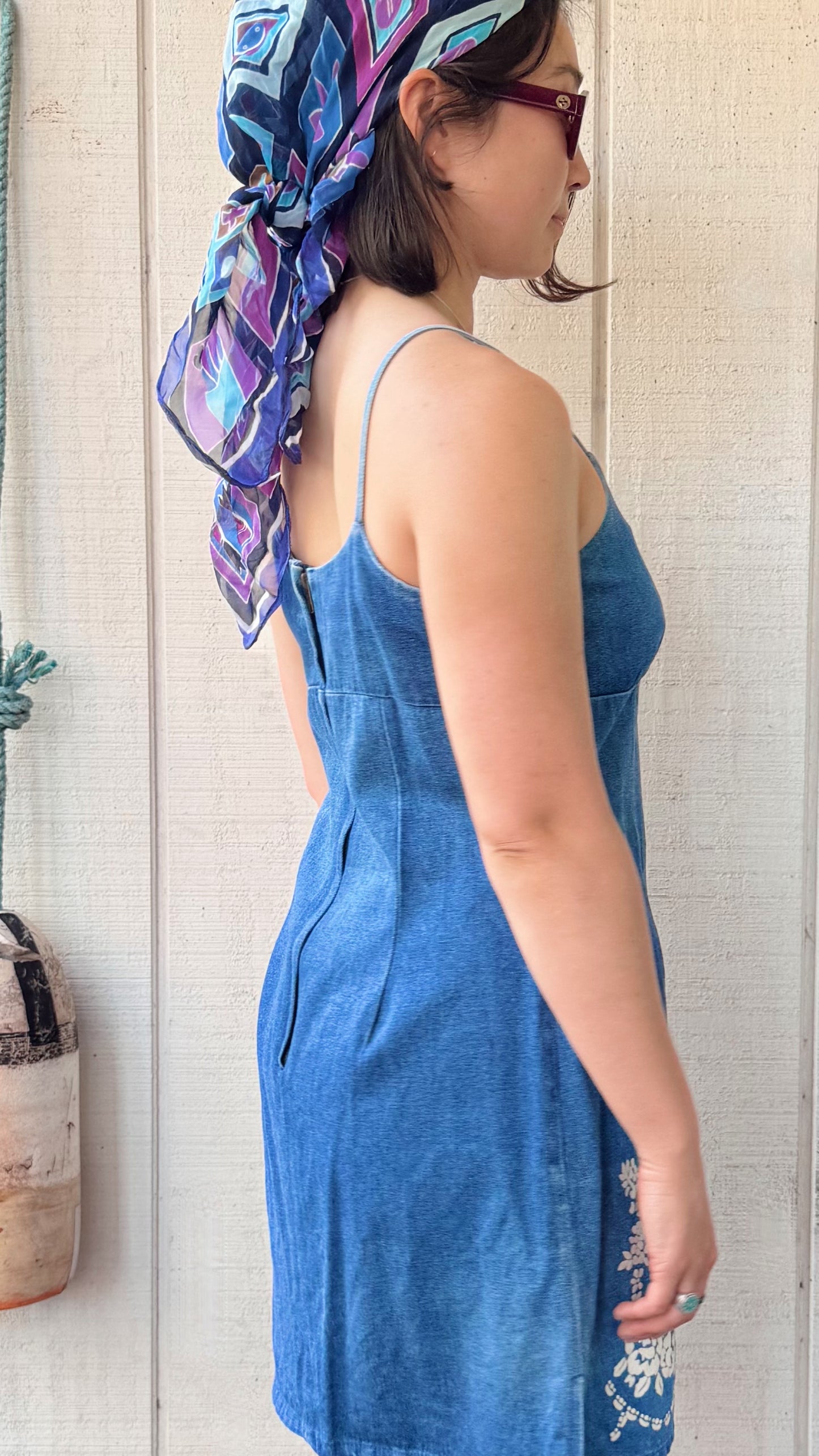 The Odette 1990s Denim Mini Dress