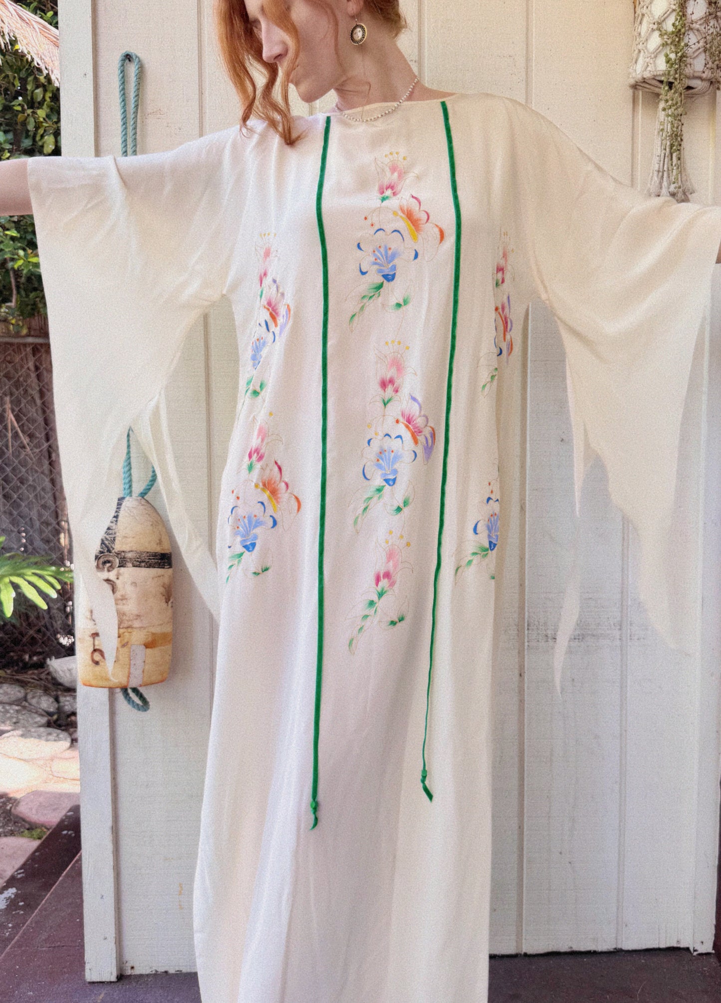 The Helene 1970s Handpainted Silk Kaftan