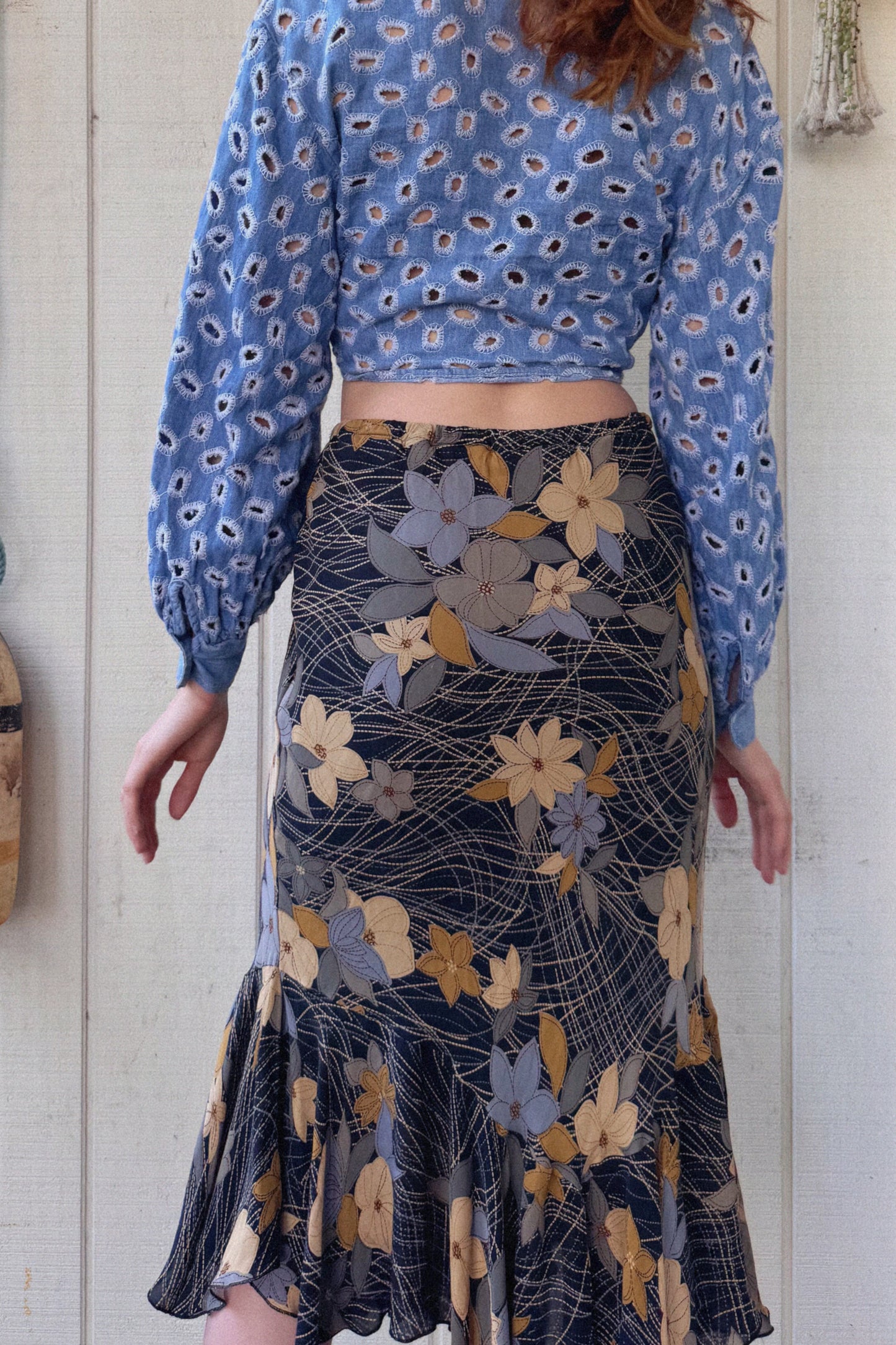 The Lucienne 1990s Silk Skirt