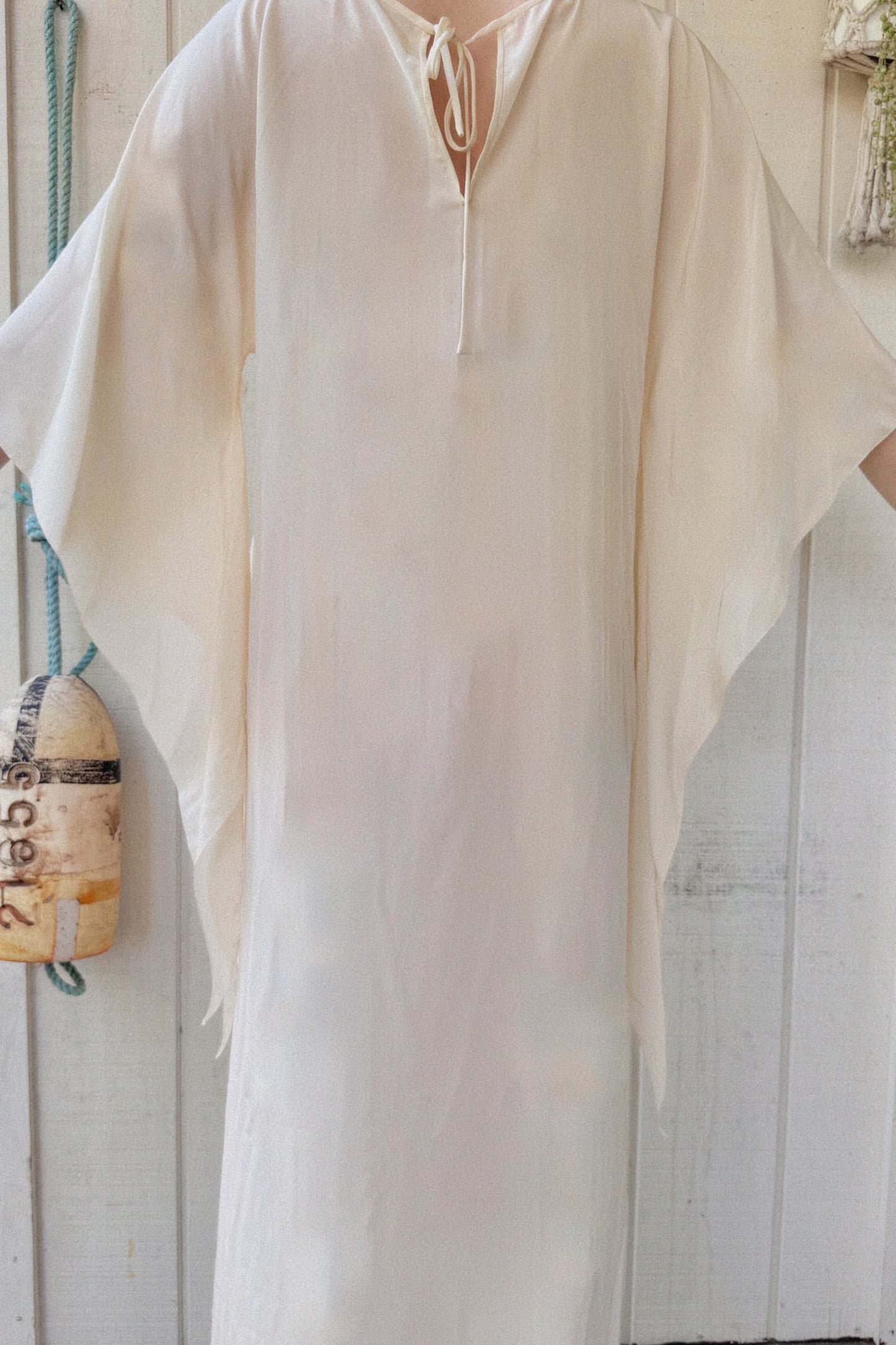 The Helene 1970s Handpainted Silk Kaftan
