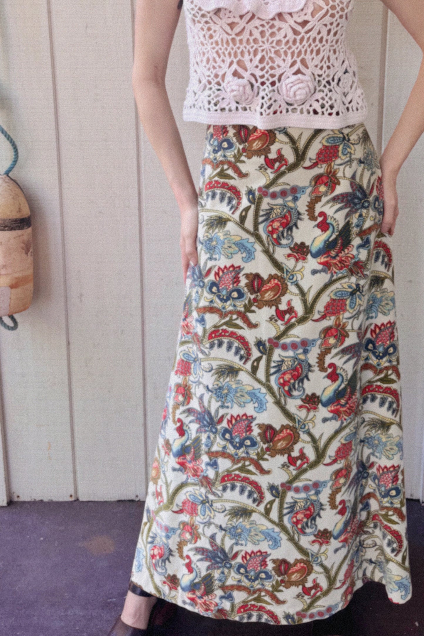 The Vera 1970s Handmade Velvet Maxi Skirt