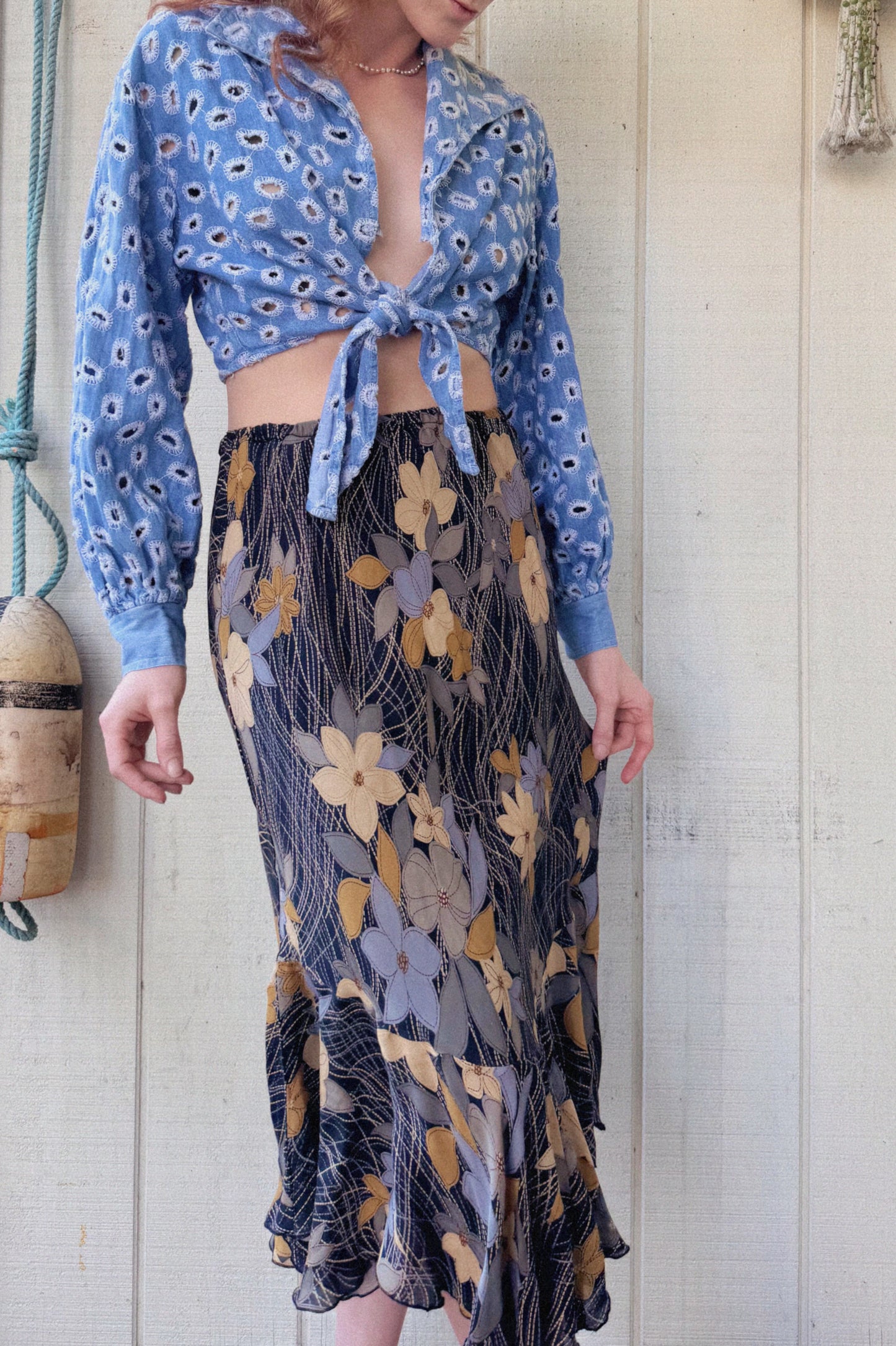 The Lucienne 1990s Silk Skirt